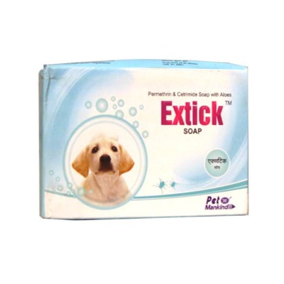 Mankind Extick Permethrin And Cetrimide With Aloes Dog Soap 75 Gram